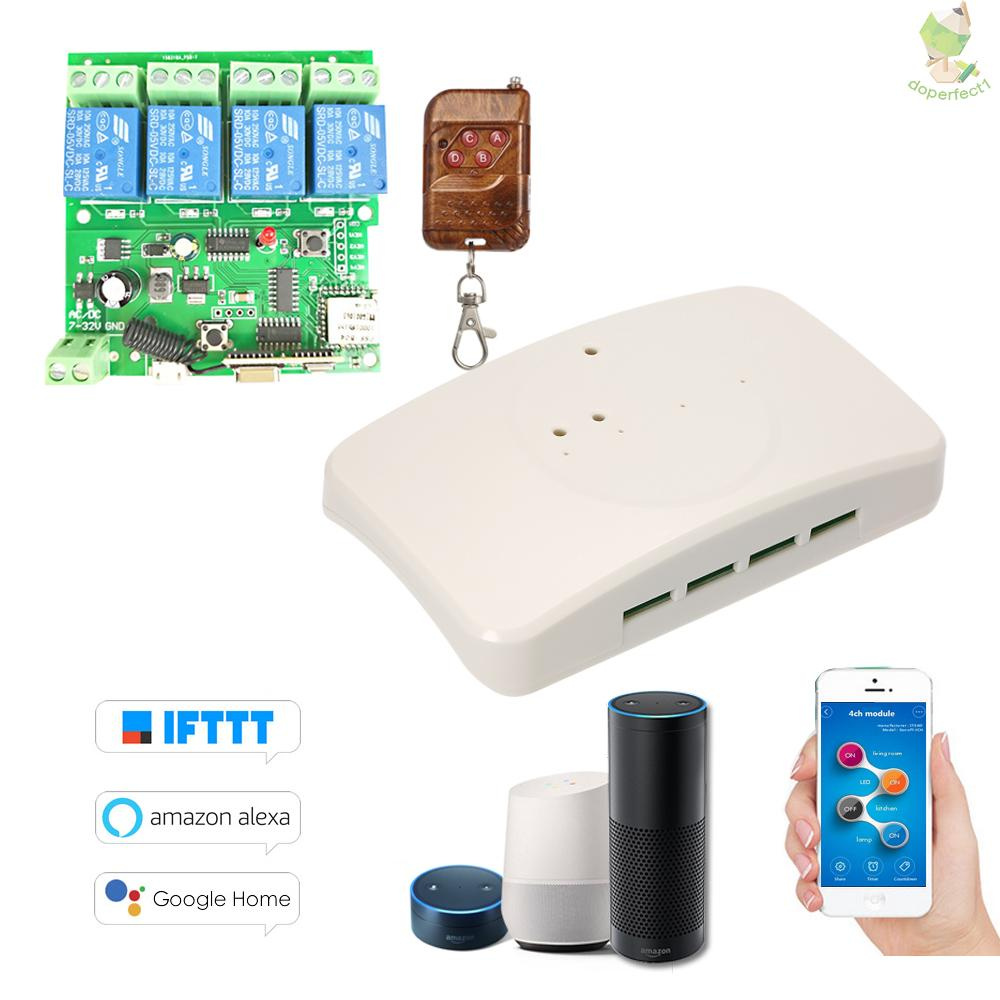 Mô Đun Công Tắc Wifi Thông Minh Ewelink 433mhz 4ch Dc 5v 12v 32v Điều Khiển Từ Xa Bằng Ứng Dụng Cho Amazon Alexa Google Home Rf433Mhz