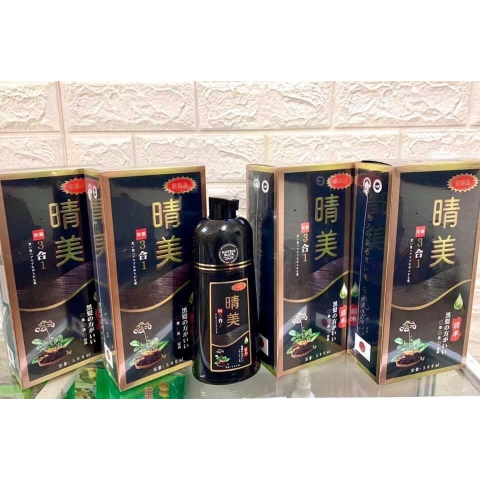 Dầu Gội Komi Nhật Bản Phủ Bạc Nhuộm Tóc Thảo Dược Chai 500ml