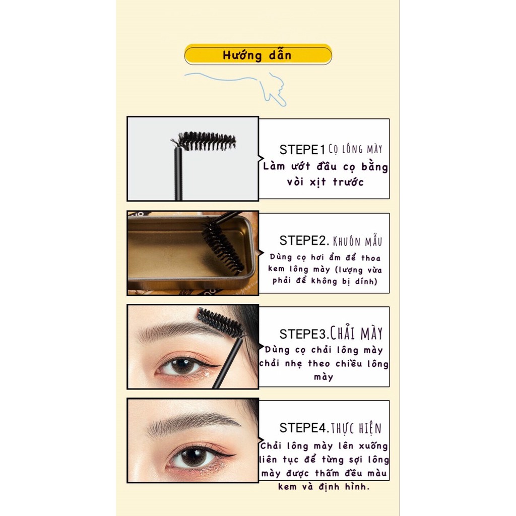 Gel định hình lông mày NOVO mascara lông mày kéo dài tự nhiên trong suốt