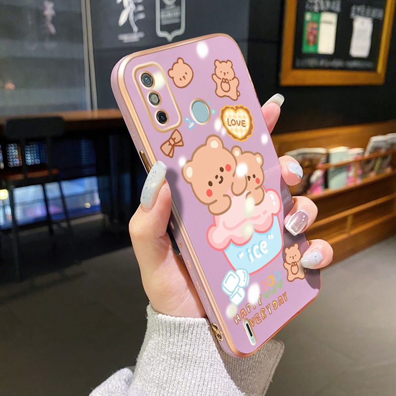Ốp Điện Thoại Mềm Trong Suốt In Họa Tiết Gấu Cho Tecno Spark Go 2020 2021 Spark 6 Go