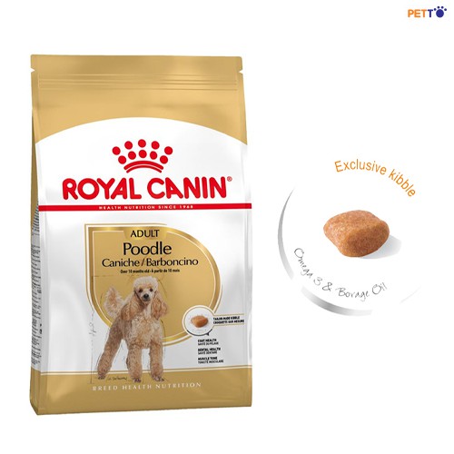 1.5kg(❁´◡`❁)ROYAL CANIN POODLE ADULT Duy trì sức khoẻ của lông Hình dạng hạt độc quyền giúp chó dễ dàng nhai,