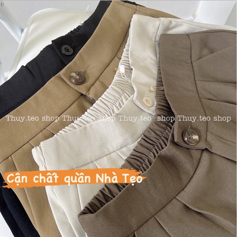 QUẦN ỐNG SUÔNG Flane NỮ 1 CÚC BỐN MÀU NÂU BE ĐEN ỐNG VỪA HÀNG QUẢNG CHÂU LOẠI ĐẸP