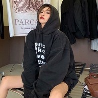 Áo khoác dáng rộng tay dài có mũ trùm thời trang thu đông cho nữ | BigBuy360 - bigbuy360.vn