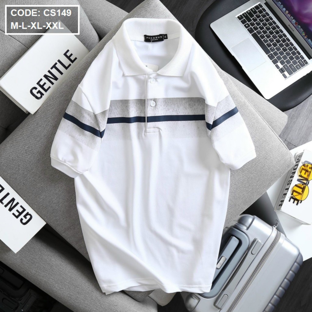 Áo Thun Nam Ngắn Tay Có Cổ ❤️FREESHIP❤️ Áo Phông Nam Đẹp vải thun co giãn phối sọc cao cấp Tô Tồ Shop - C12-AT6 | BigBuy360 - bigbuy360.vn