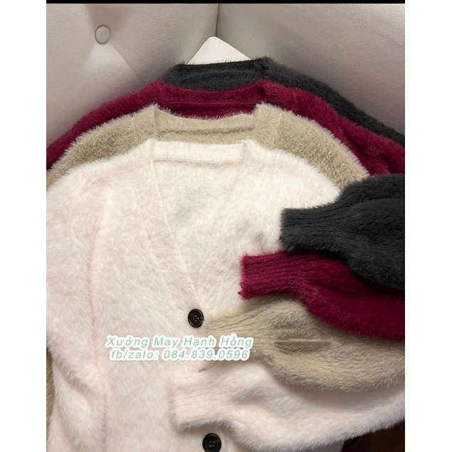 Áo cardigan len dáng dài form rộng lông thỏ, áo khoác cardigan hàng quảng châu dầy dặn ảnh thật - Xưởng May Hạnh Hồng | BigBuy360 - bigbuy360.vn