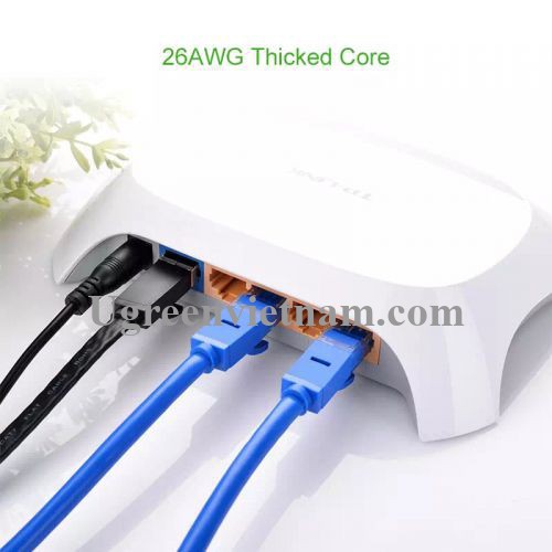 Dây mạng cat6 UTP màu xanh 26AWG CCA 15M - 20M UGREEN 11207/11206