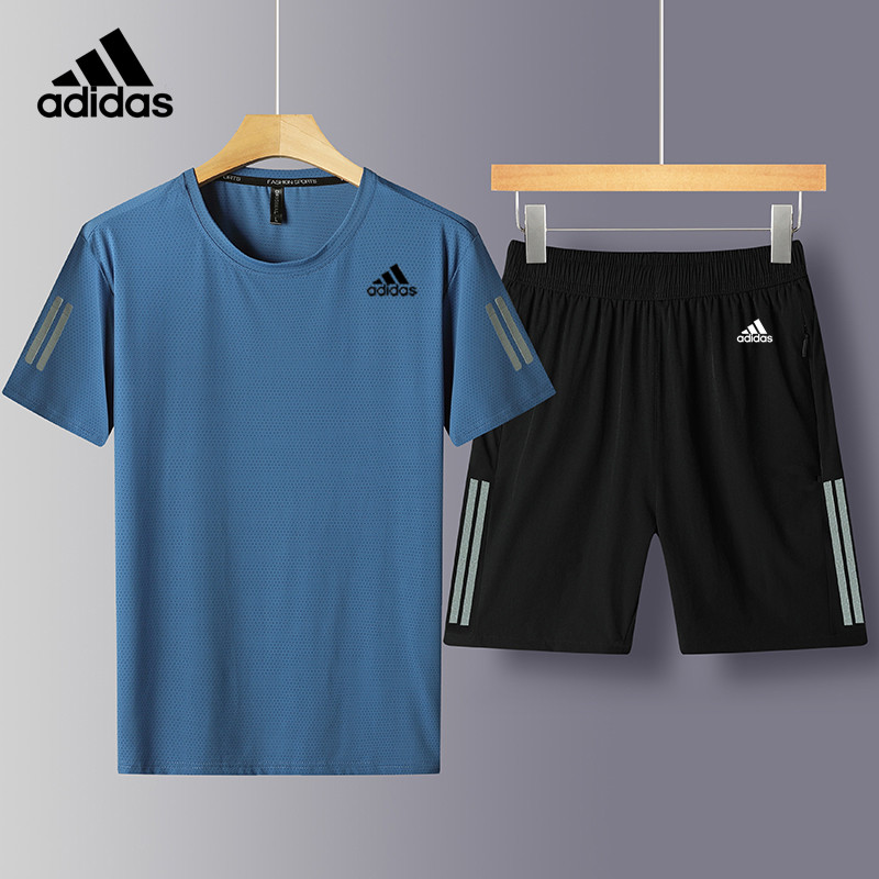 ADIDAS Set Đồ Thể Thao Ngắn Tay Phong Cách Năng Động Trẻ Trung Dành Cho Nam