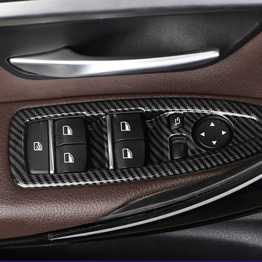 Phù Hợp Khung Trang Trí Bảng Điều Khiển Nâng Cửa Sổ Bằng ABS In Họa Tiết Sợi Carbon Cho BMW 1 3 4 Series 3GT F20 F30 F31 F32 F34 F36