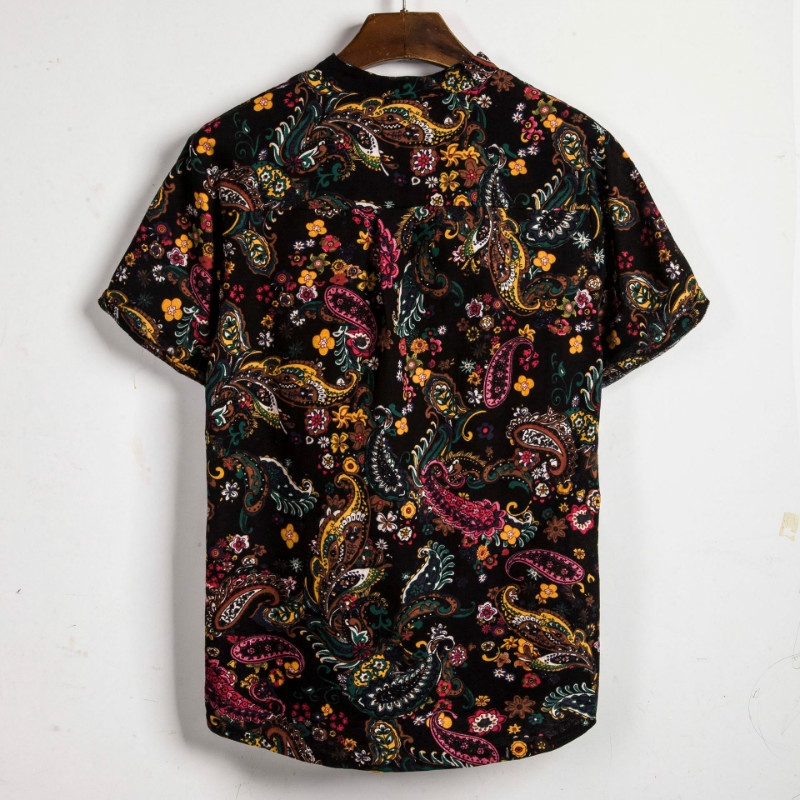 Spring and Summer New Men's Fashion Printed Large Short Sleeve Shirt for Men 01