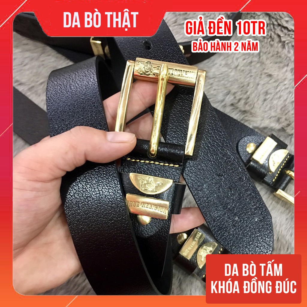 Thắt Lưng Nam Da Bò Khóa Đồng Đúc Ông Địa, Dây Nịt Nam Da Bò Khóa Đồng Đúc Ông Địa