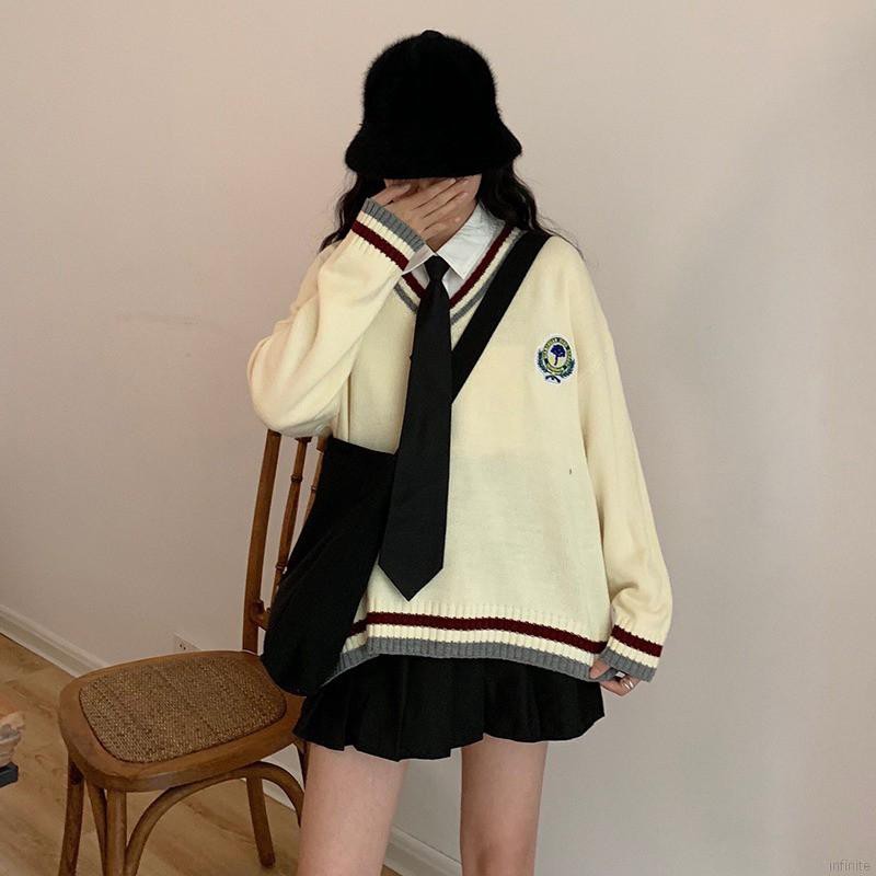 Áo len tay dài cổ chữ V phong cách hợp thời trang cho nữ | BigBuy360 - bigbuy360.vn