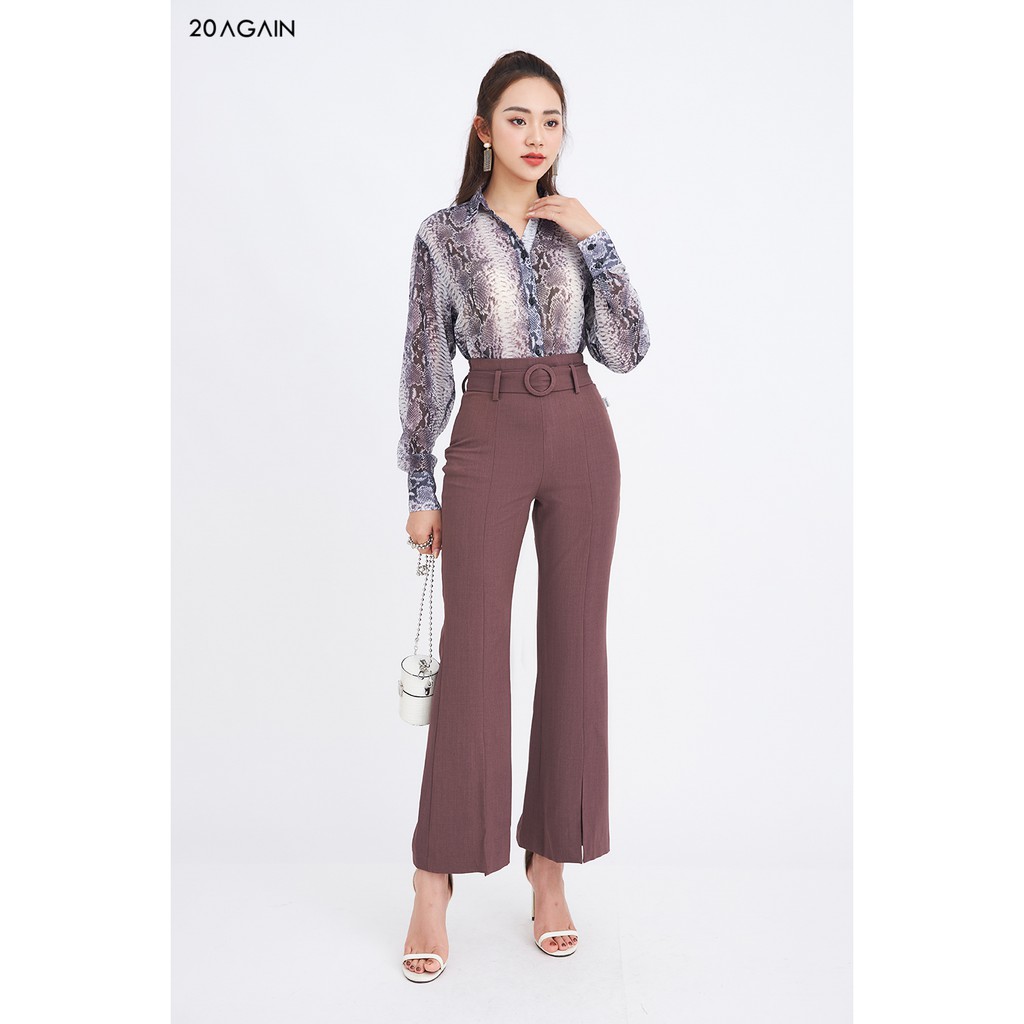 Quần Âu Xẻ Gấu 20AGAIN QOA1254 | BigBuy360 - bigbuy360.vn