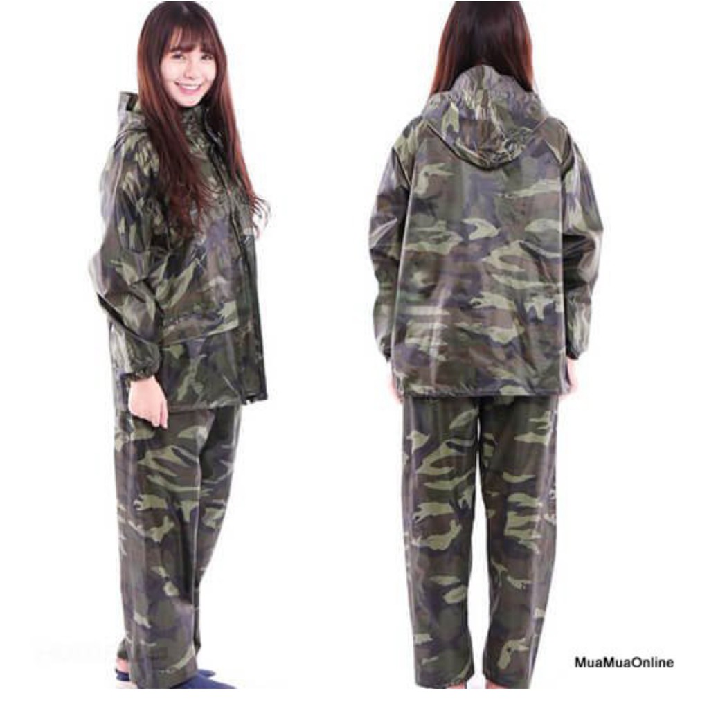 Bộ Áo Mưa Vải Dù Rằn Ri Size XXL