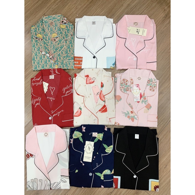 Bộ đồ pijama lụa cộc tay cao cấp ❣️đồ bộ mặc nhà (tơ lụa Quảng Châu) | BigBuy360 - bigbuy360.vn