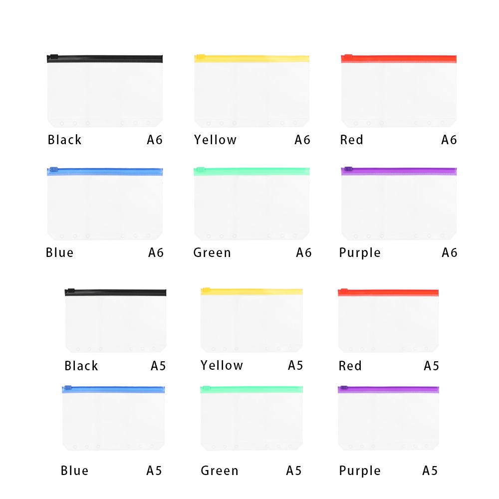 Bìa Kẹp Hồ Sơ A5 A6 Bằng PVC Chống Thấm Nước Nhiều Màu Sắc