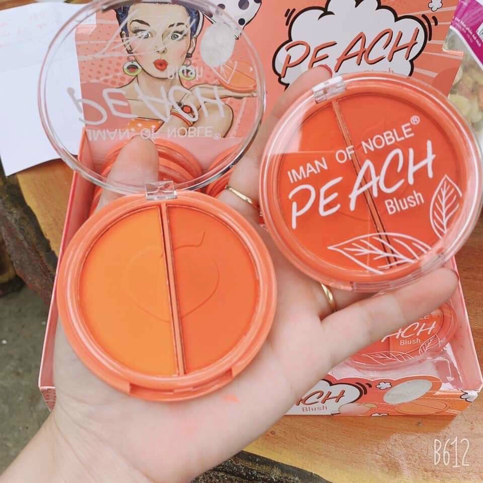 [ Hàng chính hãng ] Phấn má tông Cam 2 ngăn Kiss Beauty Peach siêu xinh hot trend