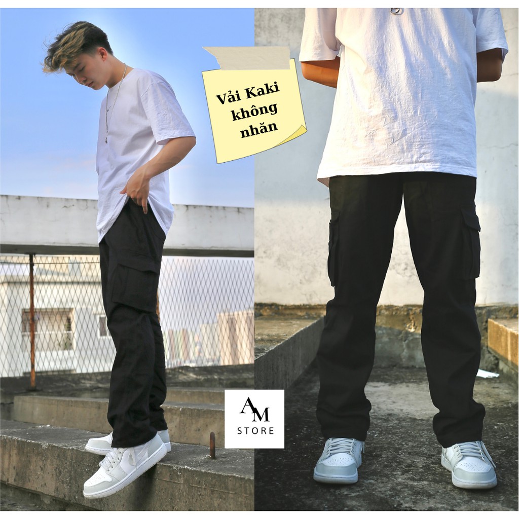 Quần Cargo Pants, Quần Kaki Túi Hộp Chất Đẹp Không Nhăn Xù