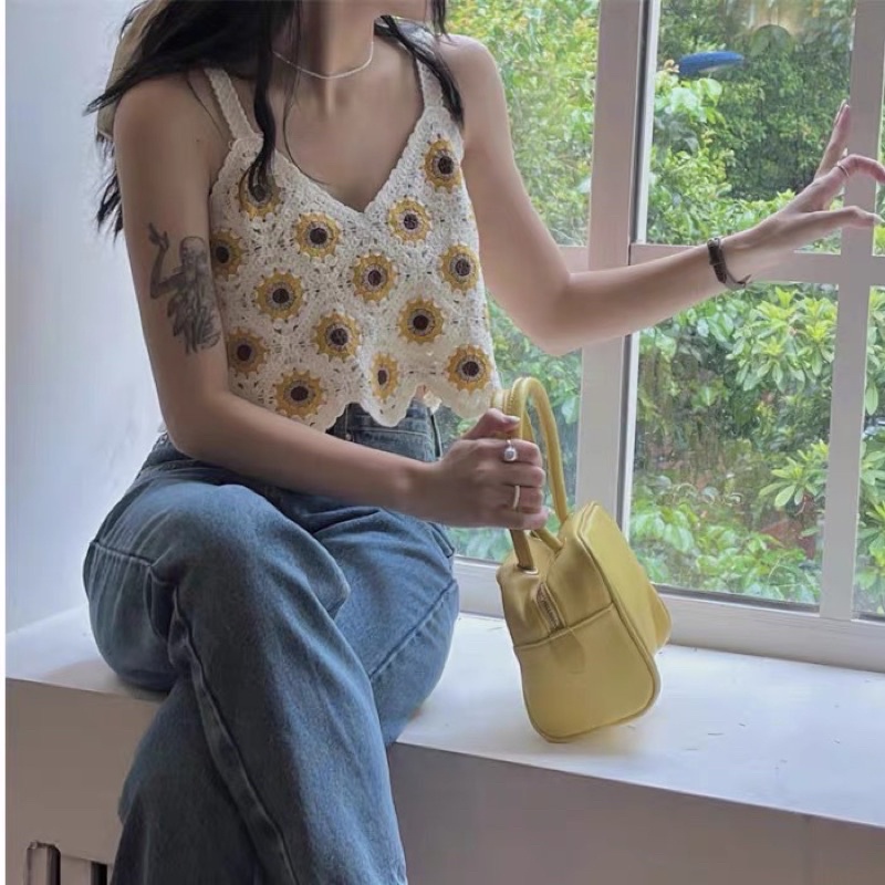 Áo 2 dây sợi hoa hướng dương
