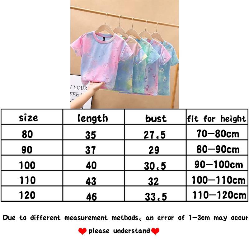 Áo Thun Tay Ngắn Chất Liệu Cotton Họa Tiết Màu Sắc Thời Trang Mùa Hè Theo Phong Cách Hàn Quốc Cho Bé Gái 2022