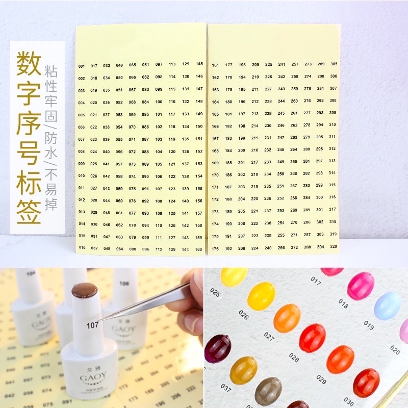 Miếng dán số thứ tự (trong) - Phụ kiện Nail Giá Rẻ