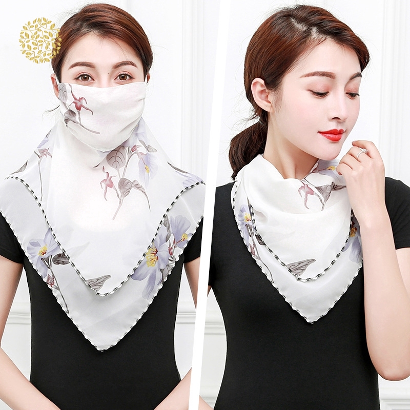 Khăn chiffon che mặt và cổ thoáng khí bảo vệ chống tia uv/chống nắng
