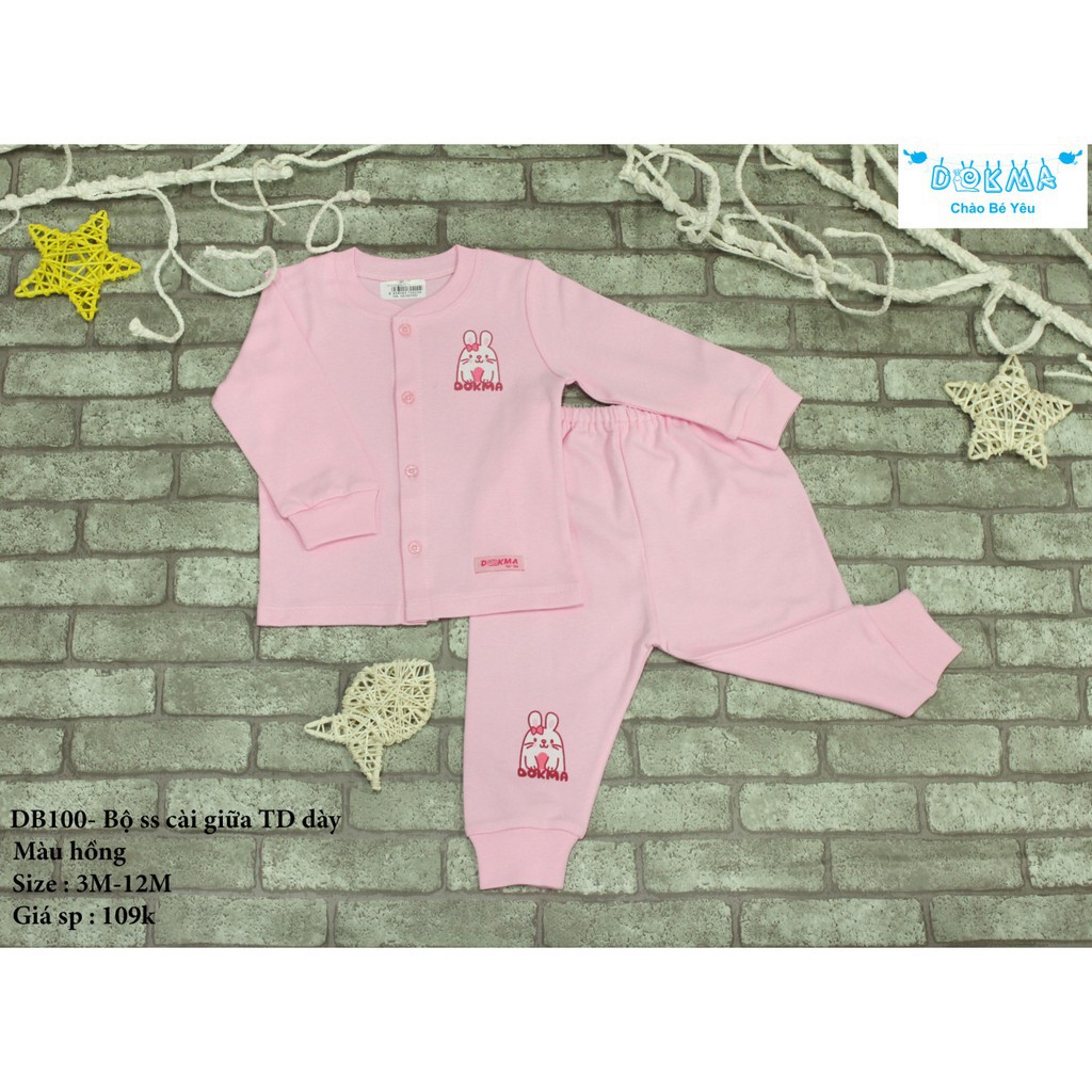 Dokma - Bộ quần áo tay dài dày (3-12m) DB100