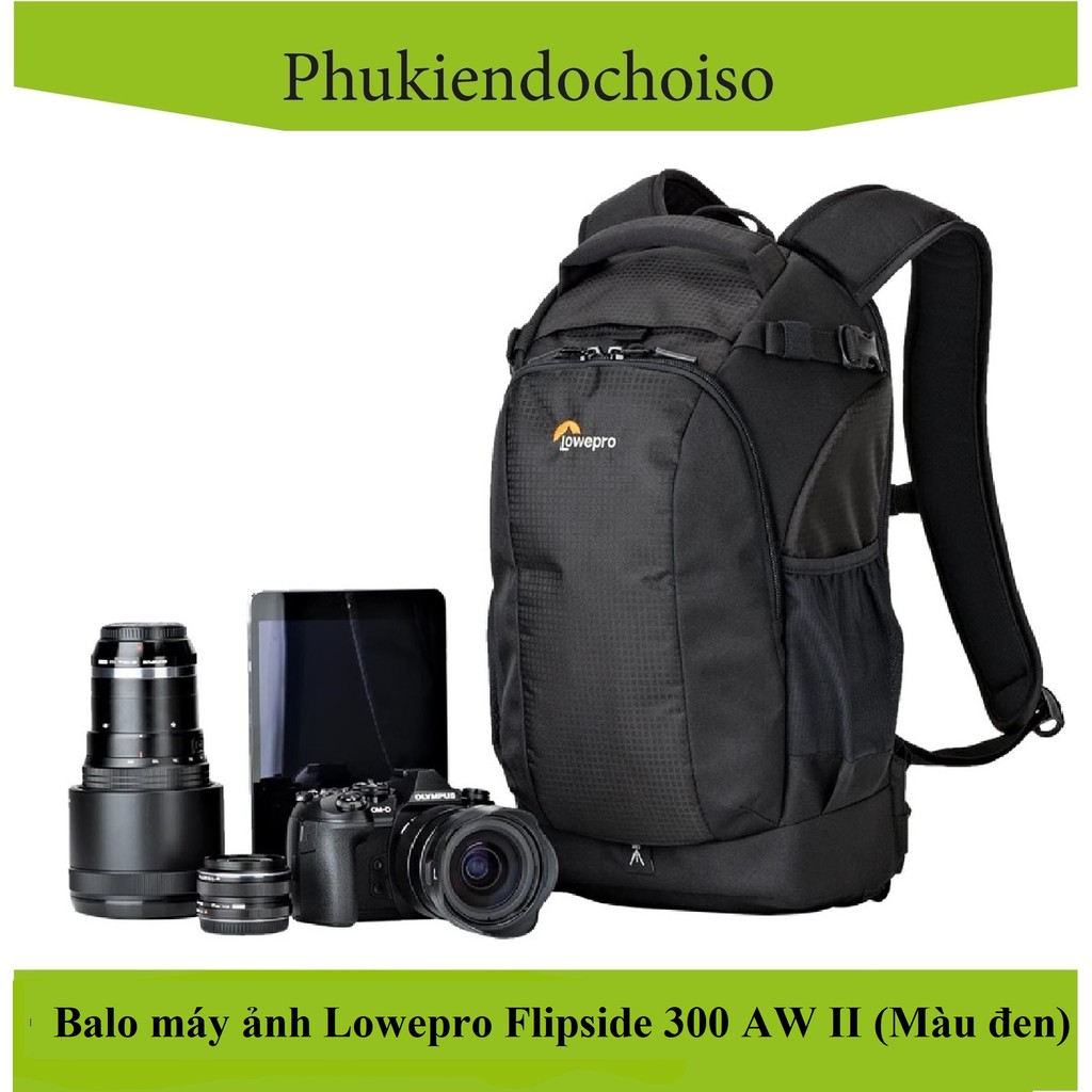 Ba lô máy ảnh Lowepro FLIPSIDE 300 AW II (Màu đen), Chính hãng