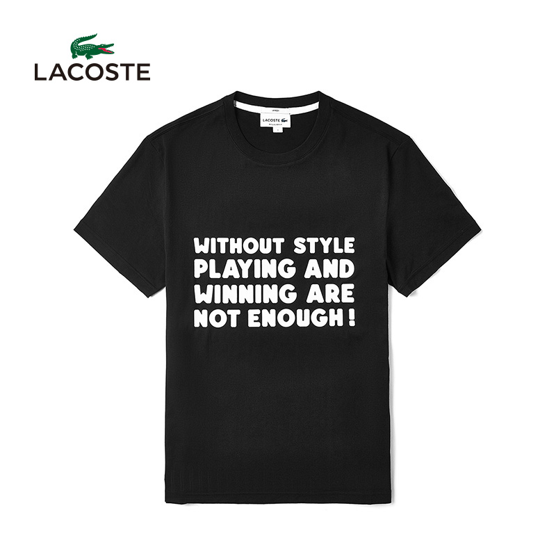 Lacoste France Crocodile Men Spring and Summer Breathable Fashion Print Casual Short-sleeved T-shirt