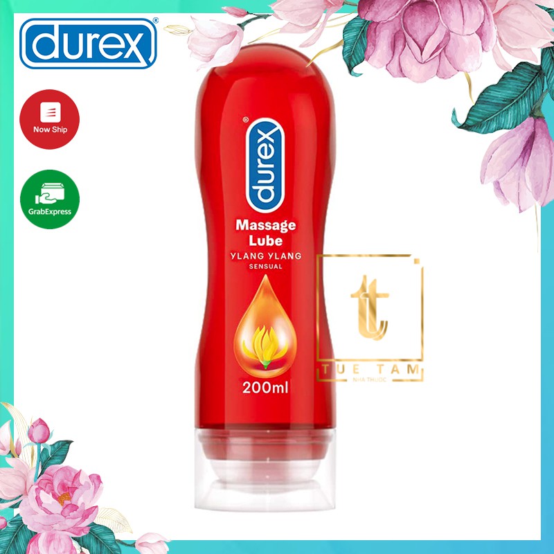 Gel bôi trơn Durex Massage Lube Ylang Ylang 200ml tăng cảm giác, hàng Úc chuẩn, che tên khi giao hàng