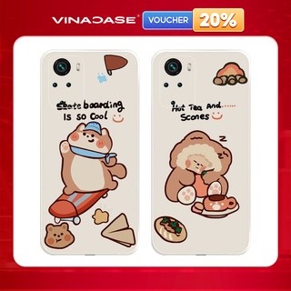 Ốp lưng Vina Case Xiaomi Redmi Not 8/Redmi 9T/Poco X3/....Silicone TPU dẻo viền vuông bảo vệ camera hình Sóc Nâu