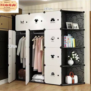 TẶNG KÈM 2 TREO ĐỒ -TỦ NHỰA QUẦN ÁO LẮP GHÉP 12+4 GÓC SÂU 47CM. MẪU BÁN CHẠY NHẤT