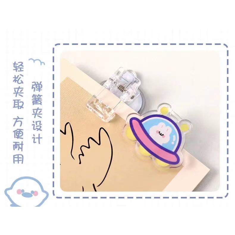 Kẹp Giấy Ghi Chú Bằng Acrylic Họa Tiết Hoạt Hình Dễ Thương Xinh Xắn