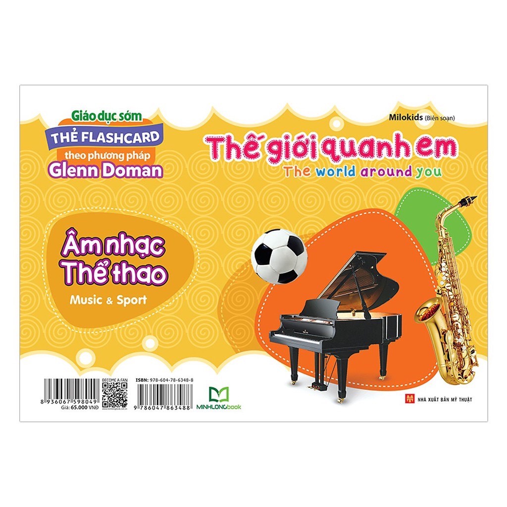 Sách - Thẻ flashcard theo phương pháp Glenn Doman Thế giới quanh em - Âm nhạc - Thể Thao