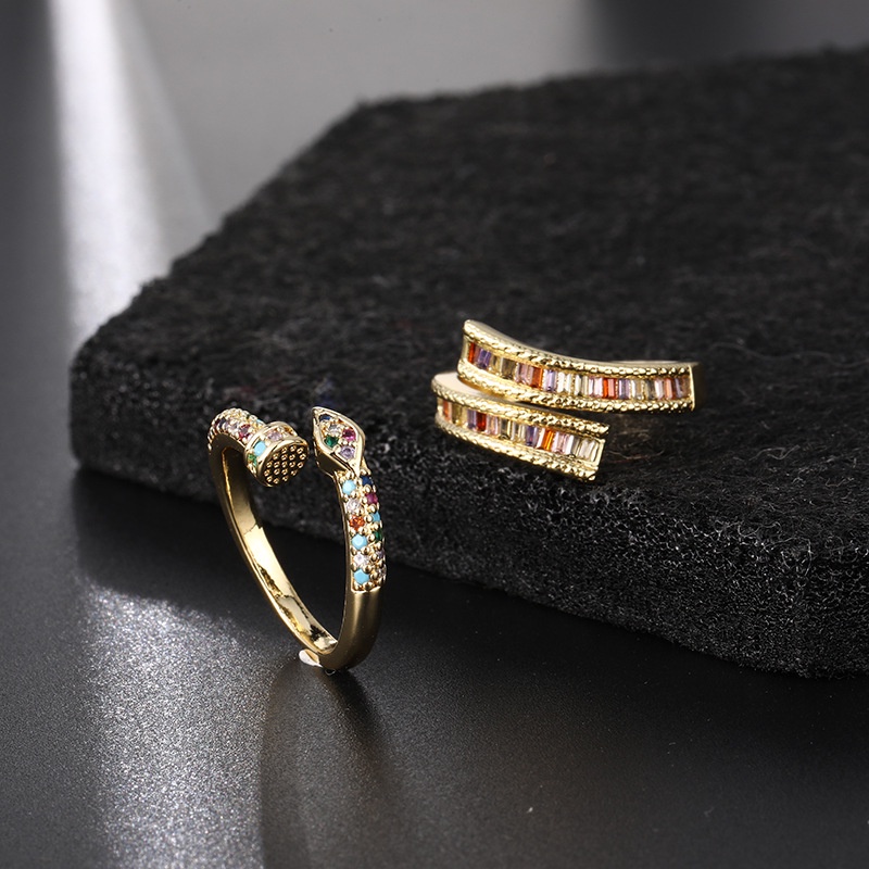 Nhẫn Hở Đính Đá zircon Thời Trang Âu Mỹ Cho Cặp Đôi