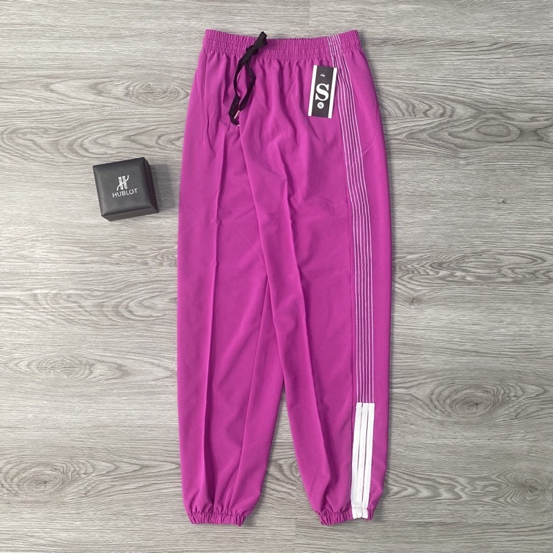 Quần jogger dù chạy chỉ co giãn thể thao tập gym yoga nữ