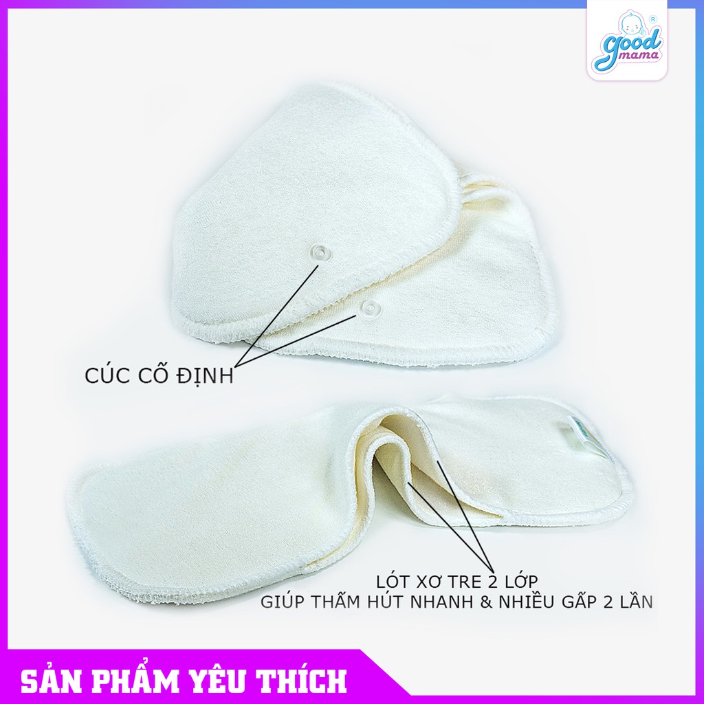 Bỉm Vải Siêu Chống Tràn Goodmama | Bỉm Vải Cho Bé 100 Cotton Không Dung Hóa Chất | In Hình Mưa Hoa