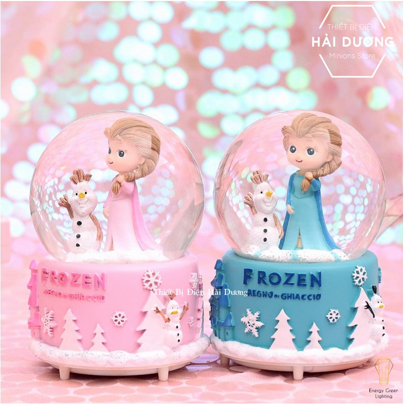 [FROZEN 2] Quả cầu tuyết phát nhạc Nữ Hoàng Băng Giá Elsa và người tuyết Olaf (Tặng pin)