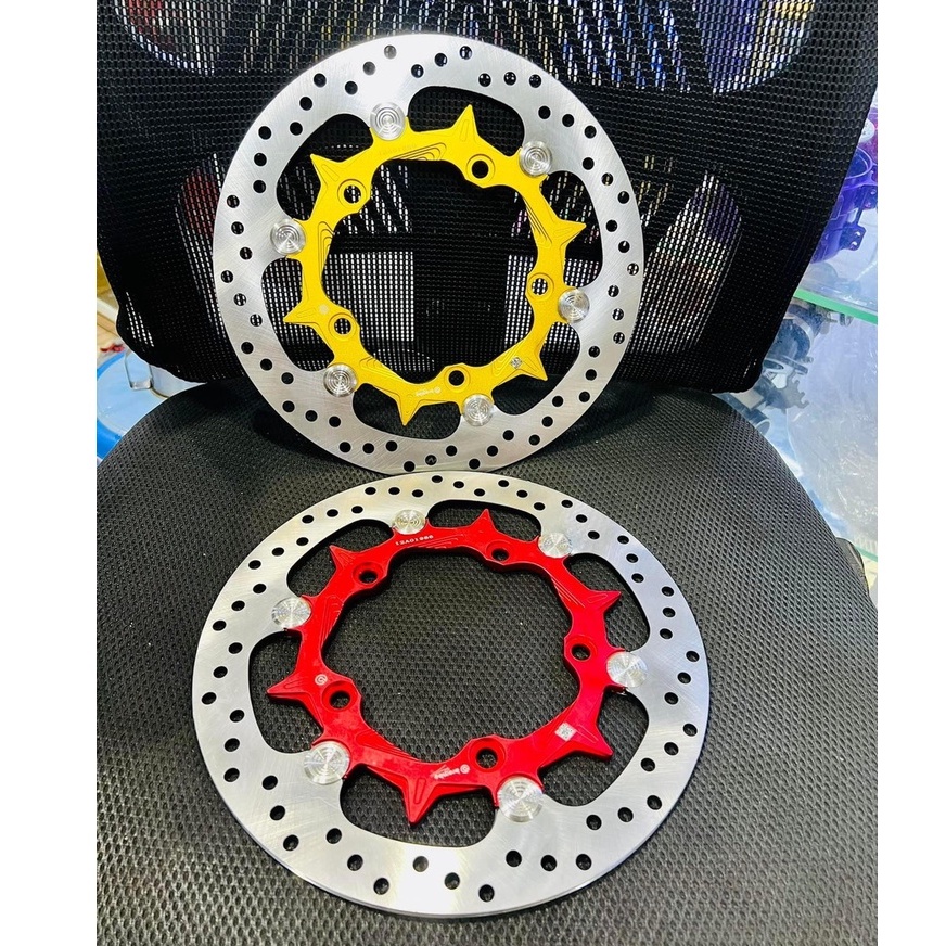 Mẫu Mới 2022 - Khoen INOX 304, lòng CNC màu ANOT, Đĩa thắng trước Exciter Ex150 Ex155 5 lỗ size 265mm, gắn Mâm Zin