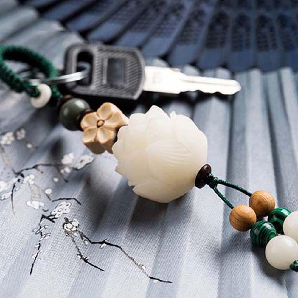 LILYES Dây Treo Điện Thoại / Chìa Khóa Xe Hơi Chống Thất Lạc Hình Hoa Sen Bồ Đề Mang Lại Tài Lộc Kiểu Retro Sáng Tạo