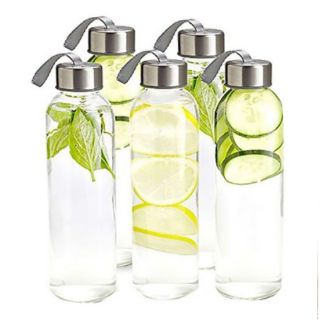 Bình thuỷ tinh đựng nước 300ml dây xách nắp