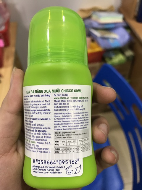 [Mã FMCGSALE24 giảm 8% đơn 500K] Lăn chống muỗi Chicco 60ml mẫu mới