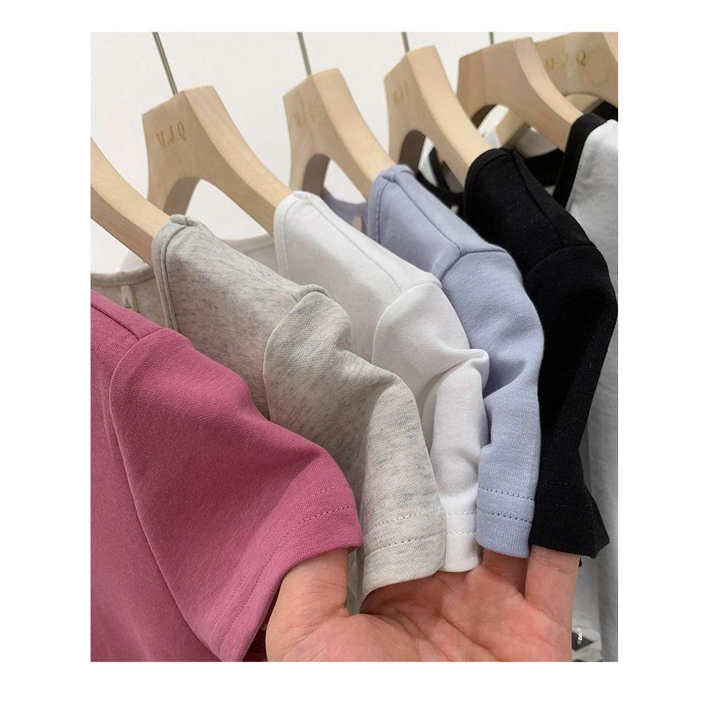 Áo Thun Cổ Vuông Dáng Ôm Ngắn Tay Thời Trang Hè Sành Điệu 62480