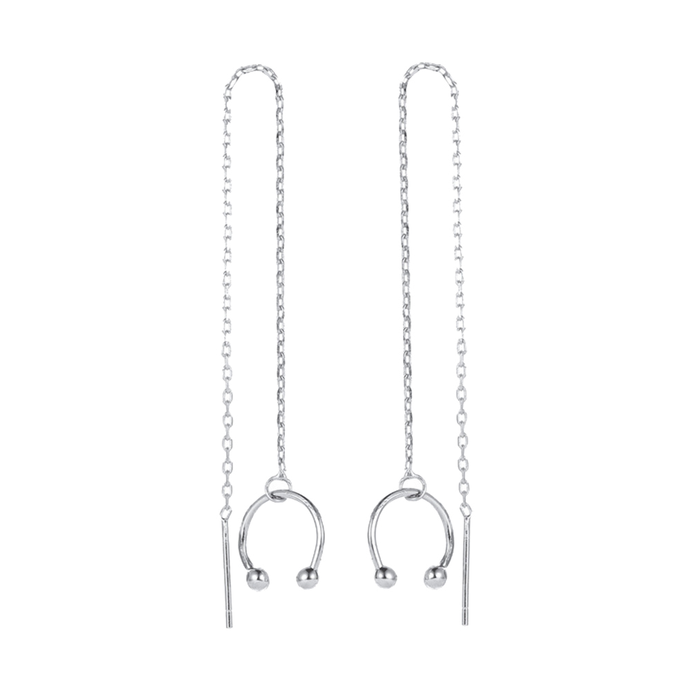 Bông Tai Dáng Dài Kiểu Chữ C Thiết Kế Đơn Giản Jp52