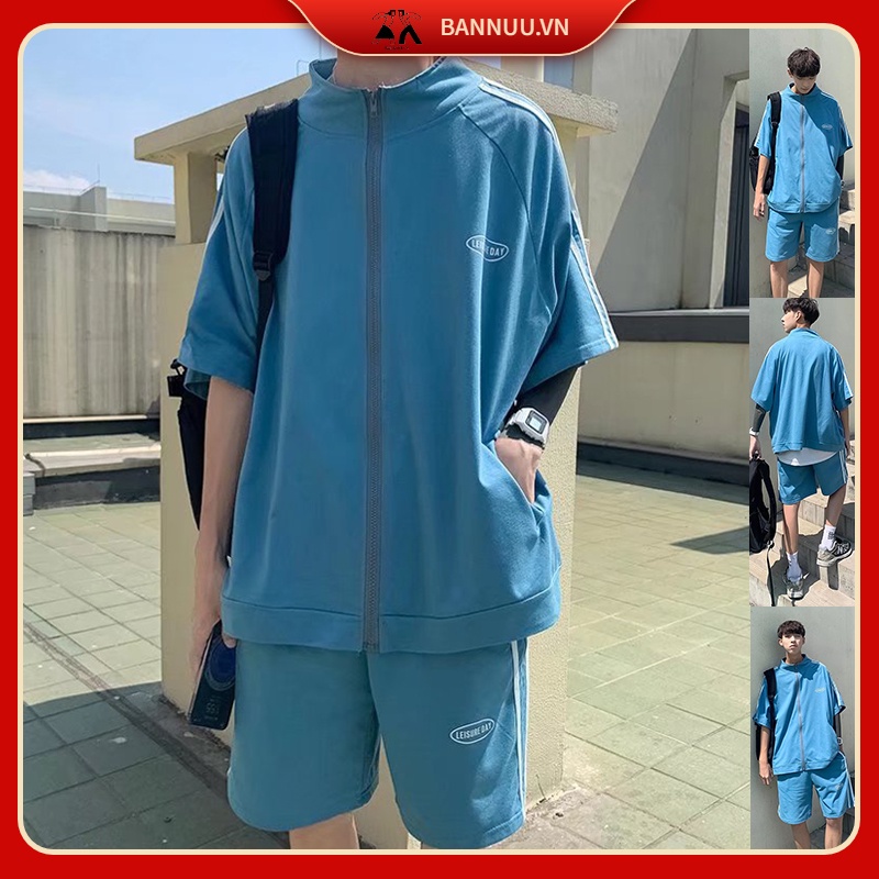 Set Đồ Thể Thao Nam Nữ Dáng Rộng đồ bộ nam Thiết Kế Đơn Giản đồ bộ thể thao nữ Phong Cách Hàn Quốc Thời Trang bộ thể thao nam mùa hè Cá Tính Quần áo nam