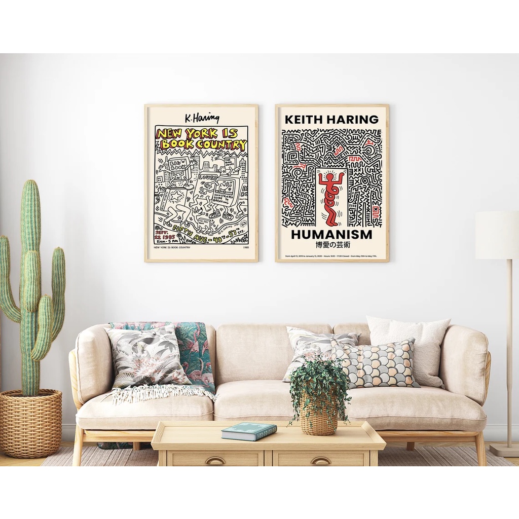 ⚡Tranh treo tường decor, 50 mẫu tranh Keith Haring chọn lọc, đẹp lạ - Tặng kèm đinh treo - TIỆM TRANH 91