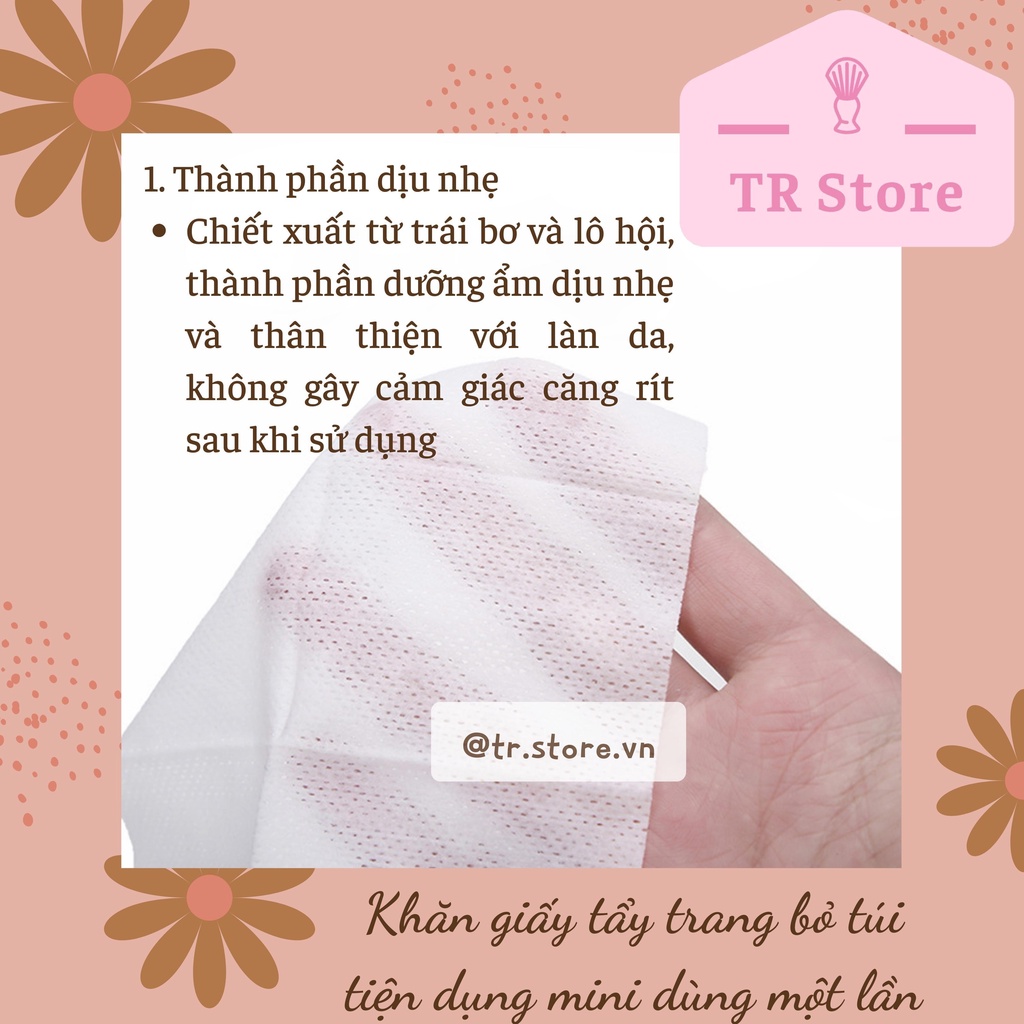 Khăn giấy tẩy trang trái bơ Malian bỏ túi dùng một lần tiện dụng