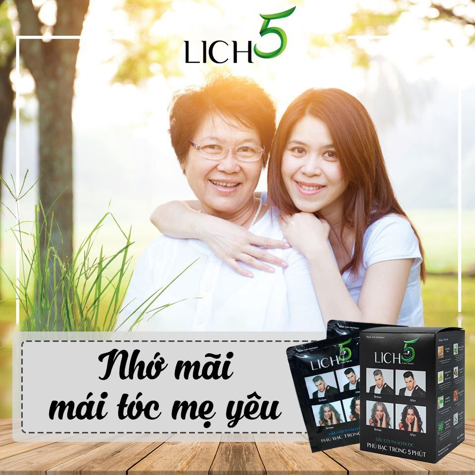 Dầu gội đen tóc Lich5 - Trả lại thanh xuân cho mái tóc - Nhuộm tóc không hóa chất #bền_màu, #Màu_tóc_tự_nhiên COCAYHOALA