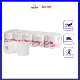 Giấy vệ sinh cao cấp 3 lớp JAPANI SILK| Thế Giới Giấy | 100% bột giấy nguyên sinh | Đóng gói trên từng cuộn | JPO1