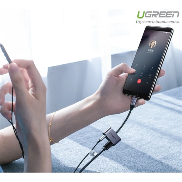 Cáp Chuyển USB Type C ra Audio 3.5mm và USB-C Ugreen 50596 - Hàng Chính Hãng