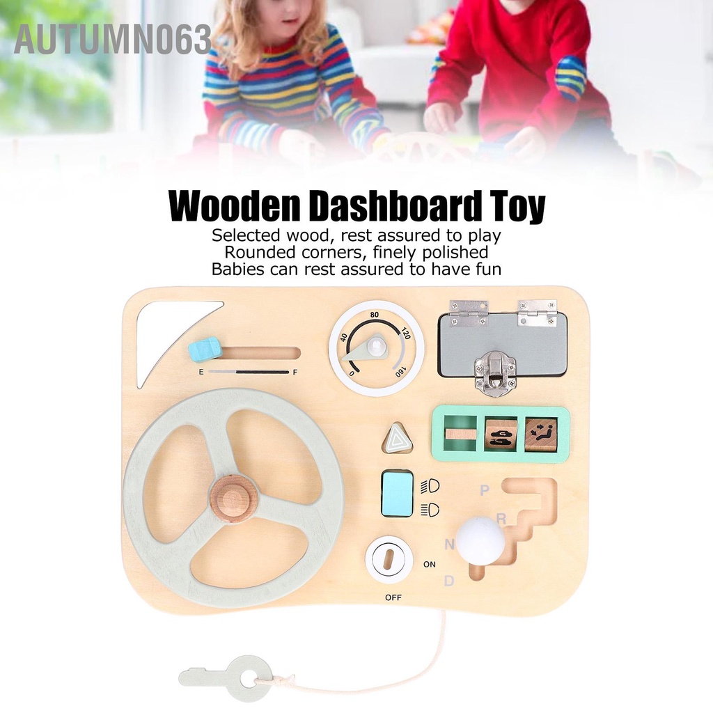 Đồ chơi vô lăng Montessori Màu sắc phù hợp với đồ giả lái xe bằng gỗ giáo dục sớm Autumn063